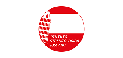 Logo Istituto Stomatologico Toscano un cerchio rosso con all'interno disegnata la torre di Pisa