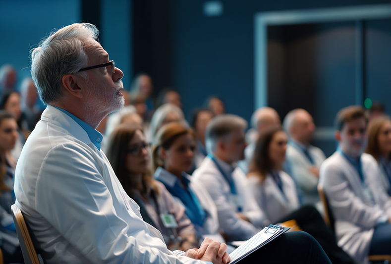 medici che prendono parte a corso di formazione