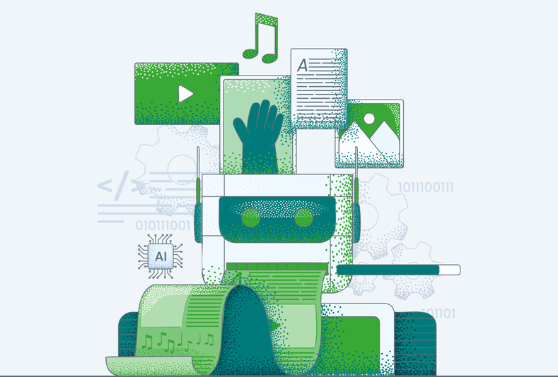 illustrazione contenuti e AI