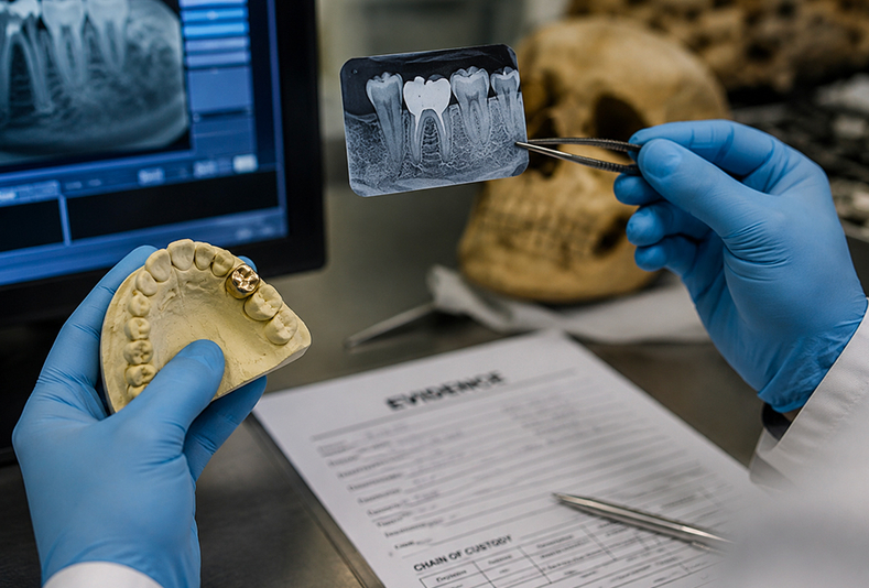 odontoiatra forense al lavoro