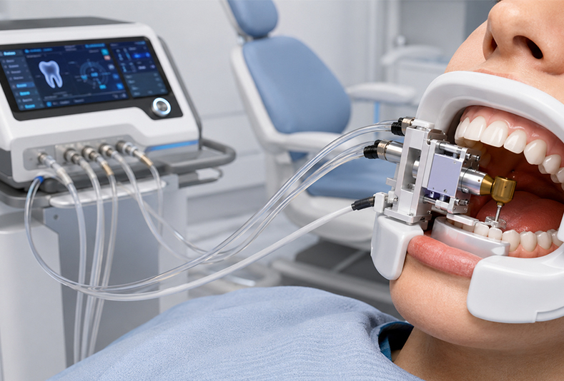 paziente con robot intraorale miniaturizzato