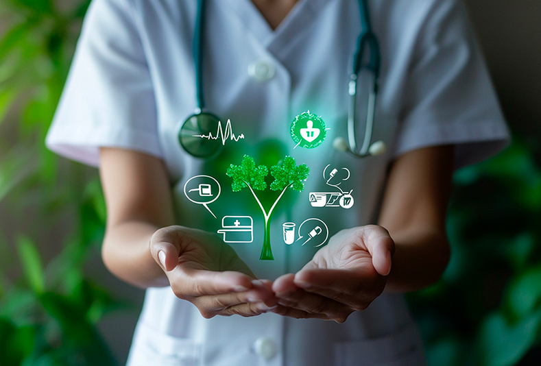 medico con mani aperte