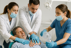 Paziente affetta da malore in studio odontoiatrico assistita dal team