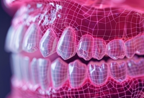 illustraziode di dentatura sui toni del rosa