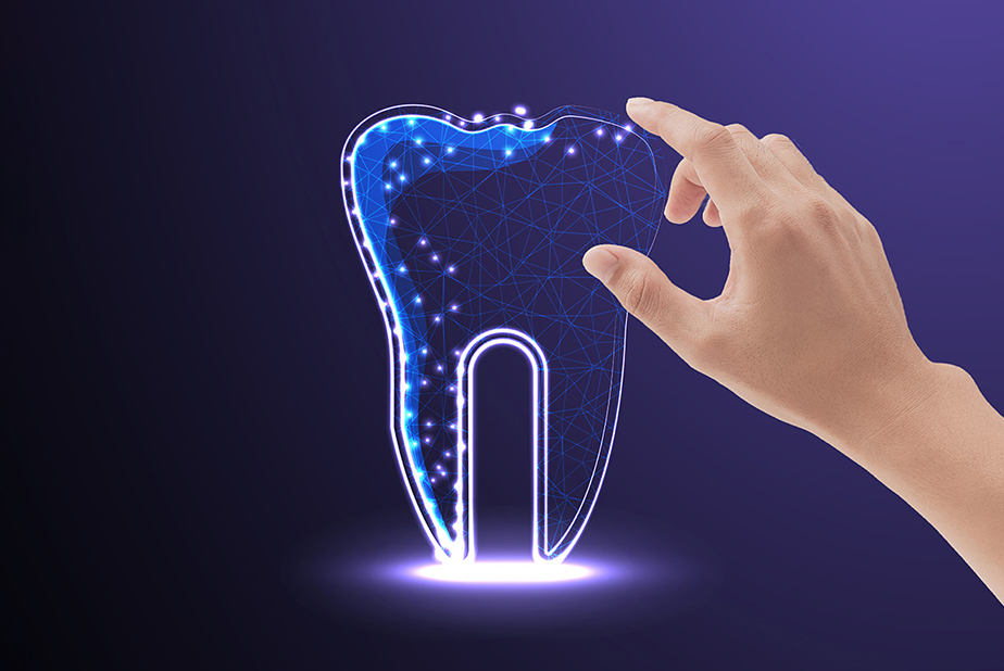 UNIDI organizza una collettiva di aziende italiane a ExpoDental, Madrid Mano disegna il contorno di un dente