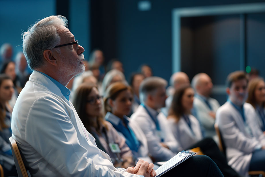 medici che prendono parte a corso di formazione