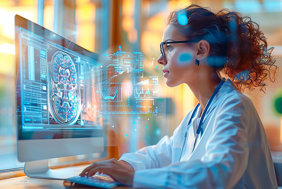 AI e diagnosi clinica: cosa sanno fare davvero i modelli linguistici? Medico di fronte al monitor del computer