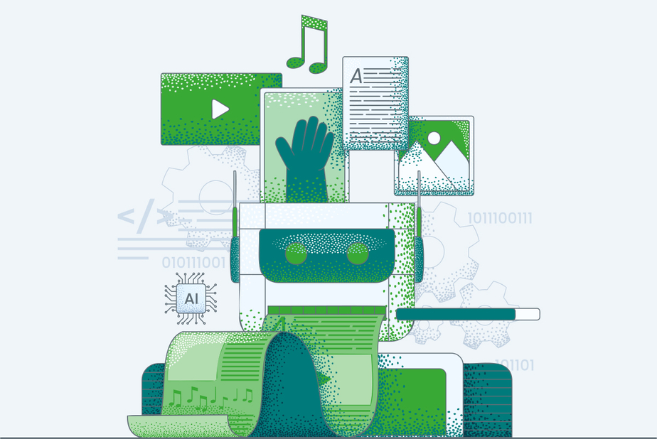 illustrazione contenuti e AI